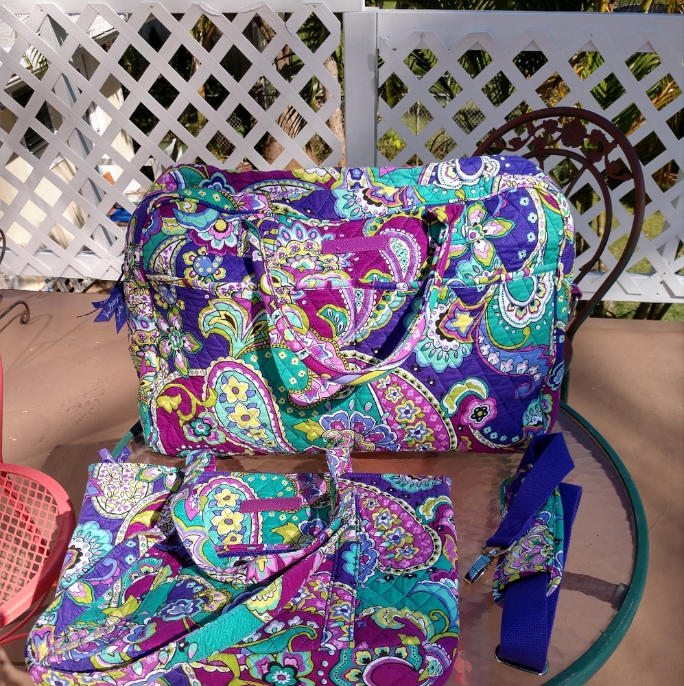 Vera Bradley Heather weekender duffle and tote purse